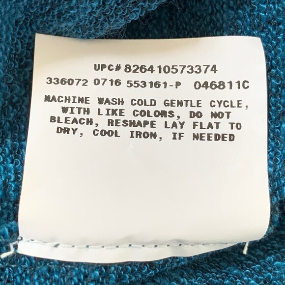 AB Studio Tunic Sweater Women Large 1 Button Flowing Open Front Long Sleeve - Picture 13 of 13